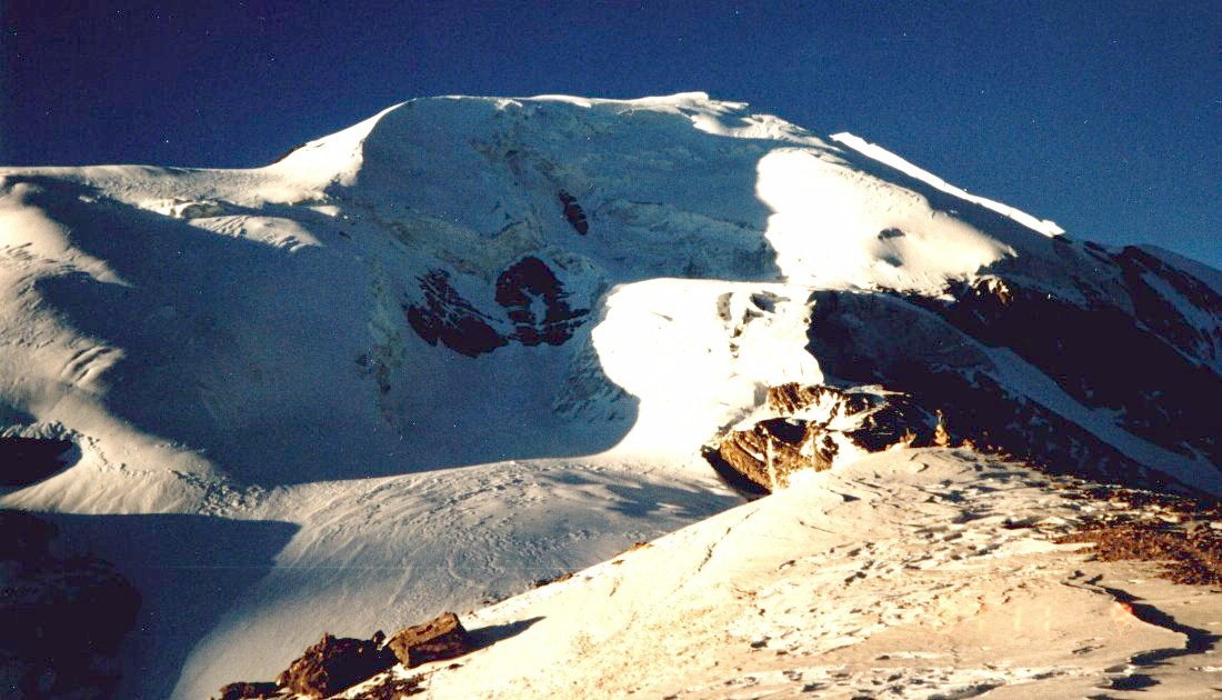 Tharong Peak from Tharong La on the Annapurna Circuit trek in the Nepal Himalaya