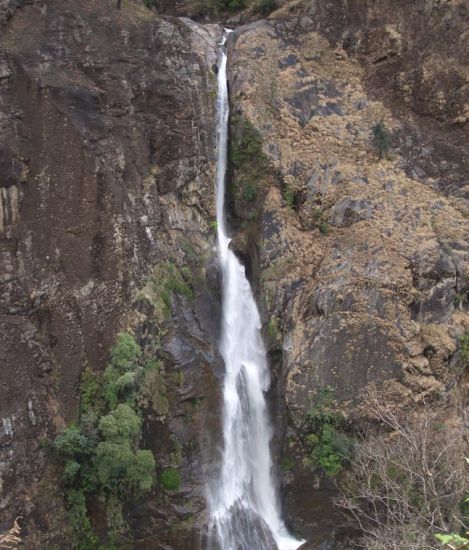 Waterfall in Marsayangdi Khola Valley on Annapurna Circuit