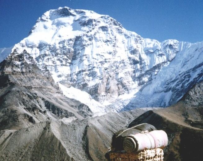 Mt. Chamlang on descent into Hongu Valley