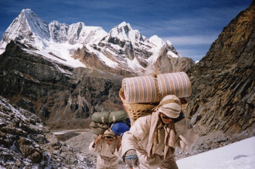 Mt. Thamserku on ascent to Mera La