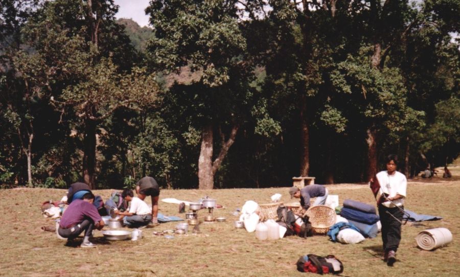 Camp at Chautara at trek start