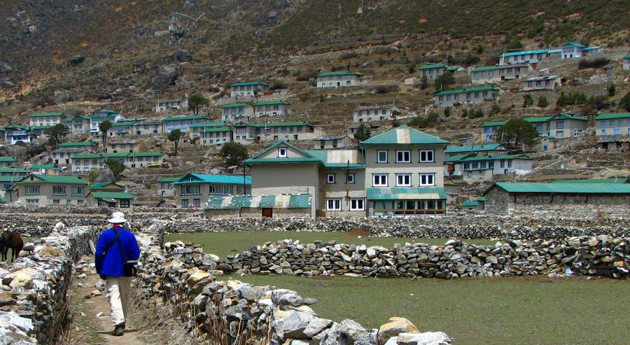 Khumjung Village in Sagarmatha National Park in the Everest Region of the Nepal Himalaya