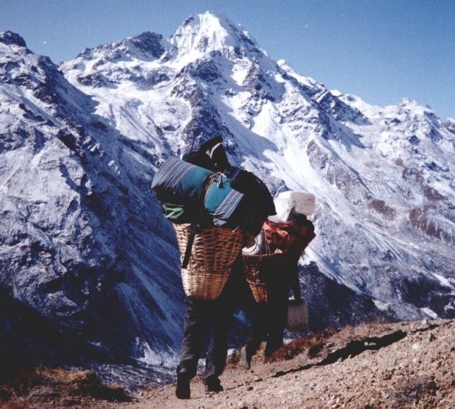 Ganja La and Mt. Naya Kanga on return from Yala in the Langtang Valley