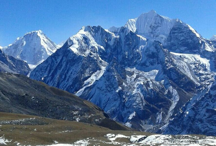 Mount Ganshempo / Ganchempo ( " Fluted Peak " ) - 6397m - from Yala Peak