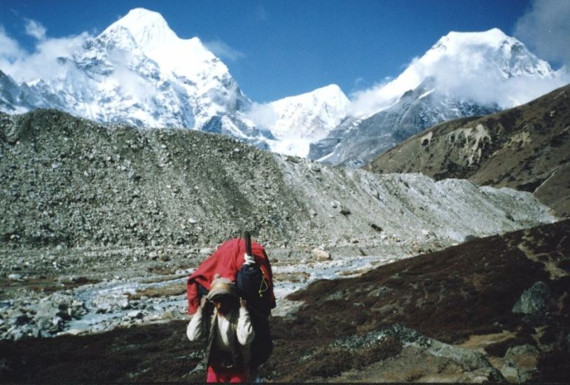 Peak 6 and Peak 4 in Barun Valley on return from Shershon