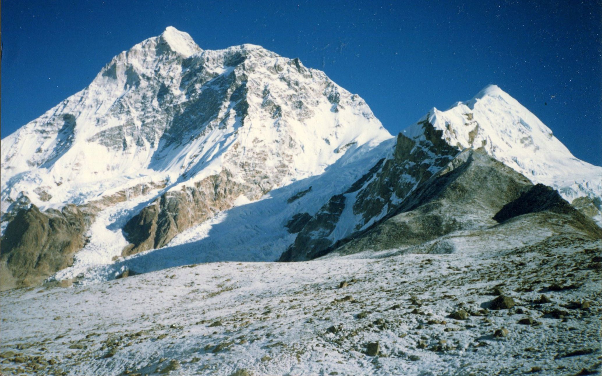 Mt.Makalu from above Shershon in the Barun Valley