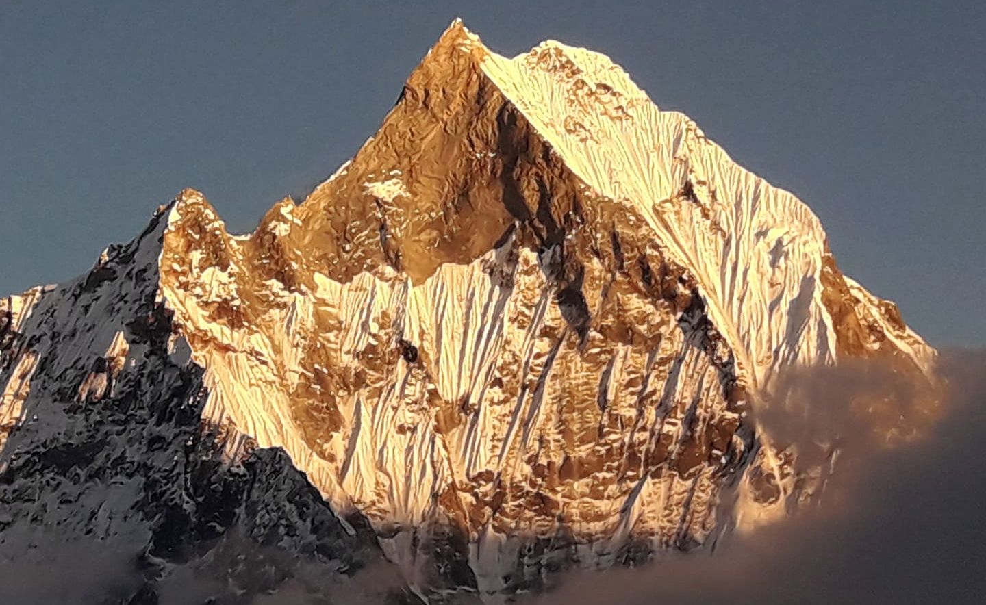 Sunset on Mount Macchapucchre ( the Fishtail Mountain )