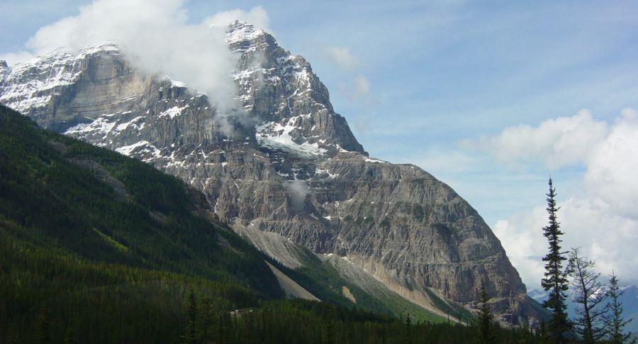 View of the Rockies from the Rocky Mountaineer Train through West Canada