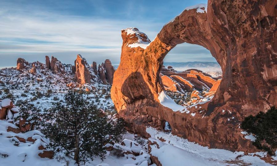 Double O Arch in Arches National Park