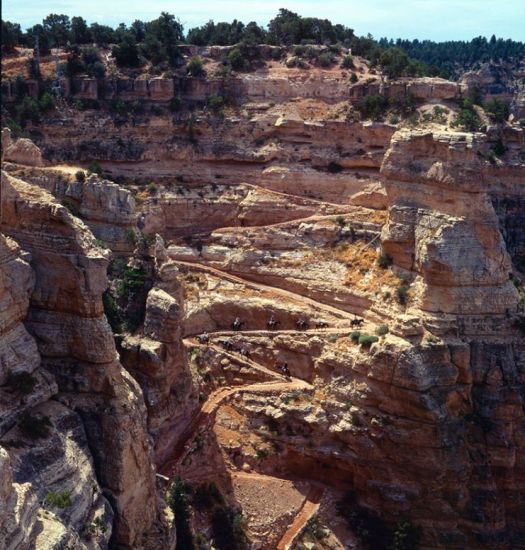 Bright Angel Trail from the South Rim of the Grand Canyon