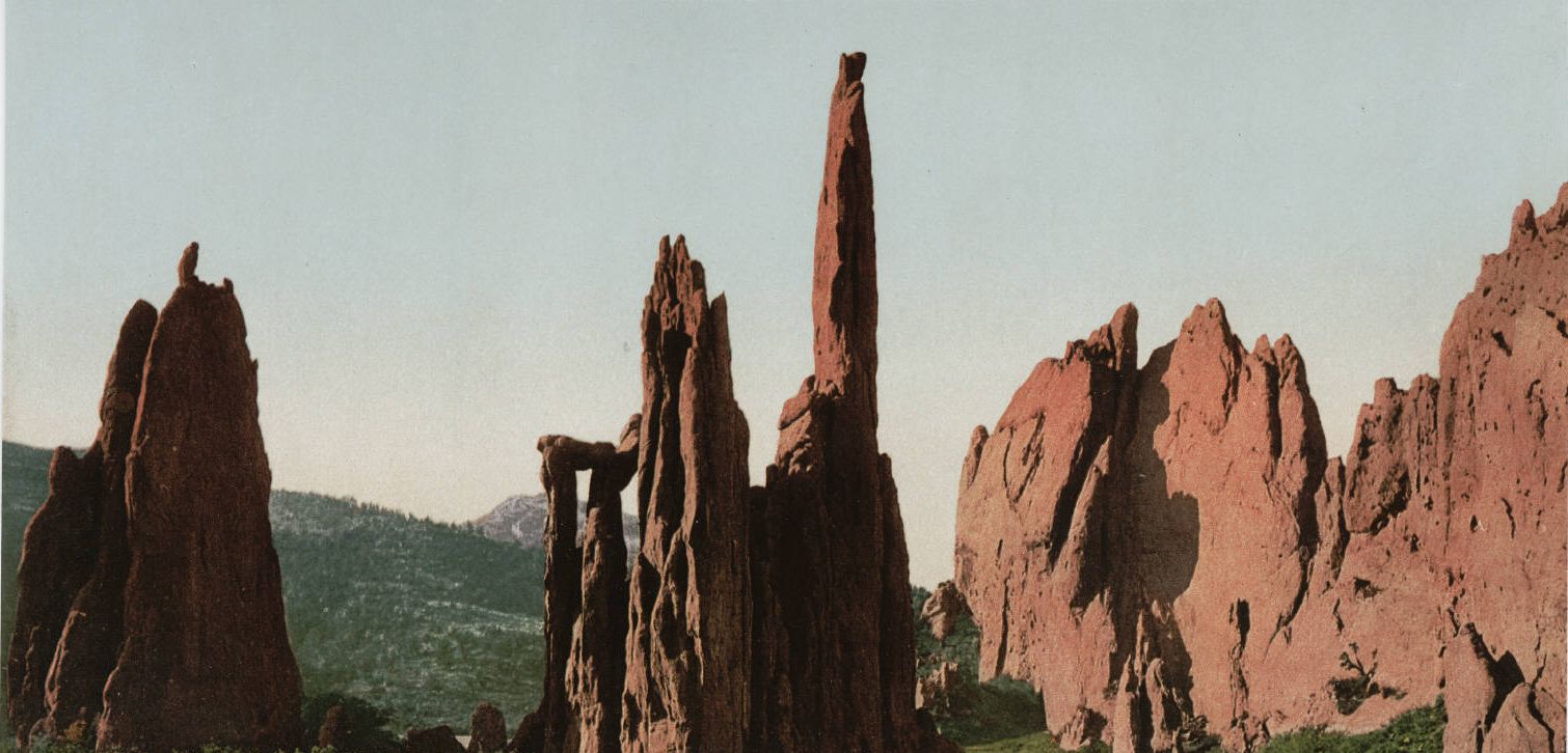 Sandstone Pinnacles in Garden of the Gods in Colorado Springs