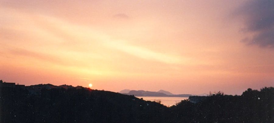 Sunset at Dubrovnik on the Dalmatian Coast of Croatia