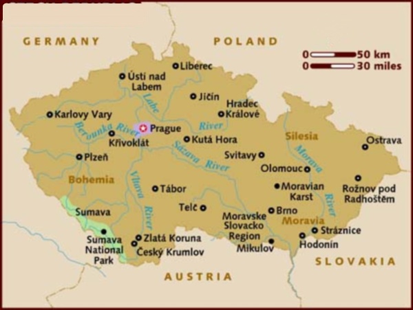 Map of Czech Republic