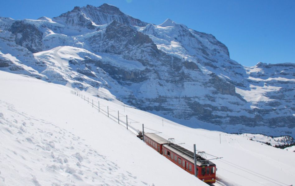 The Jungfrau in the Bernese Oberlands Region of the Swiss Alps