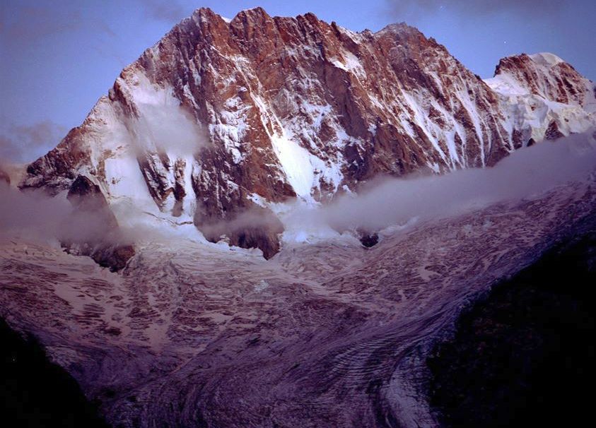 North Face of Grandes Jorasses ( 4208m ) above Mer de Glace