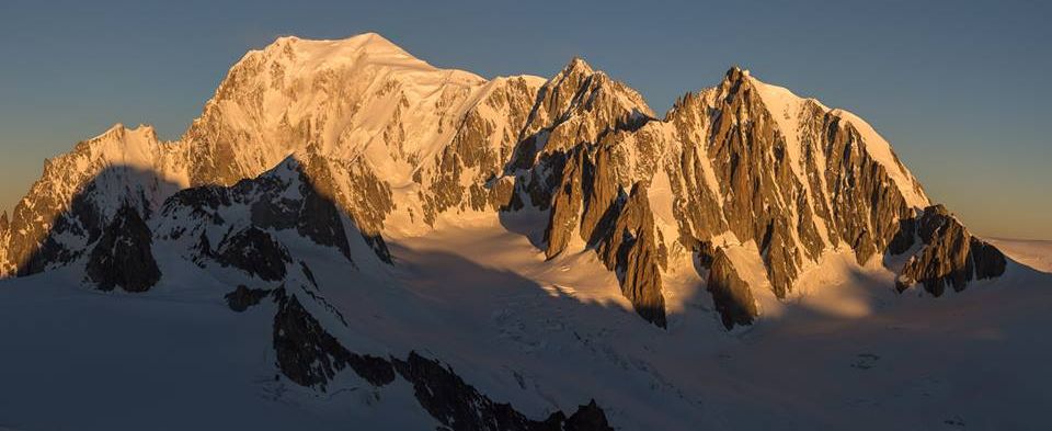 Monte Bianco ( Mont Blanc ) above Courmayeur in Italy