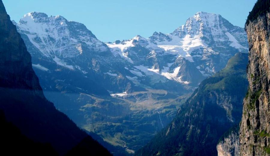 Breithorn above the Lauterbrunnen Valley in the Bernese Oberlands of the Swiss Alps