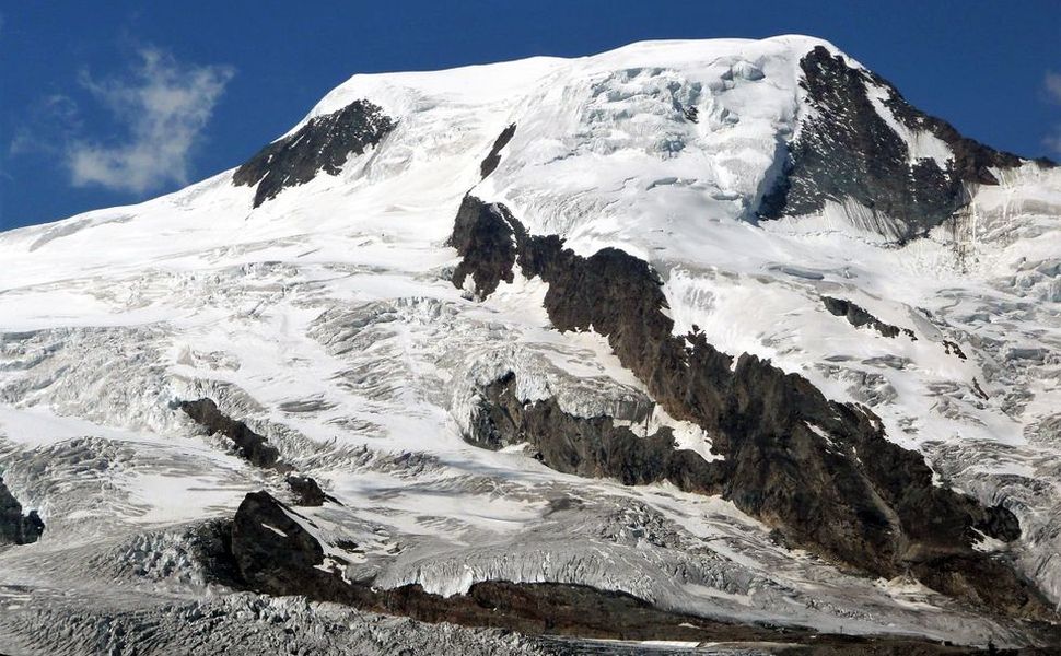 Alphubel in the Mischabel Range above Saas Fe in the Swiss Alps