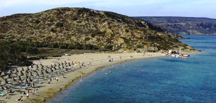 Beach at Vai Palm Forest on the Greek Island of Crete