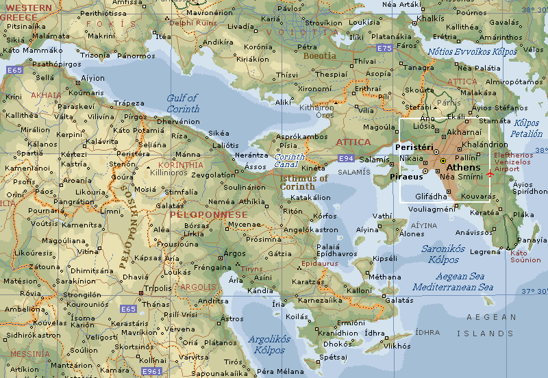 Location Map for Corinth Canal