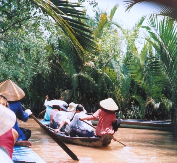 Canoe trip in waterways of Mekong Delta