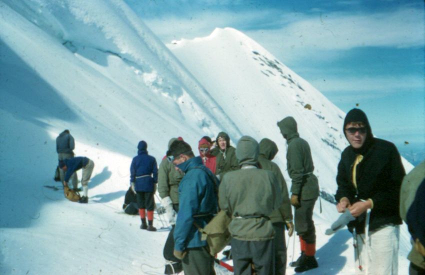 On ascent of Morganhorn in the Bernese Oberlands of the Swiss Alps