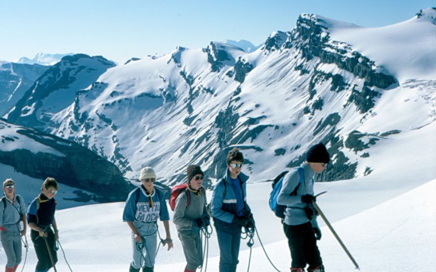 24th Glasgow ( Bearsden ) Scout Group on ascent of the Wildstrubel in the Bernese Oberlands Region of the Swiss Alps