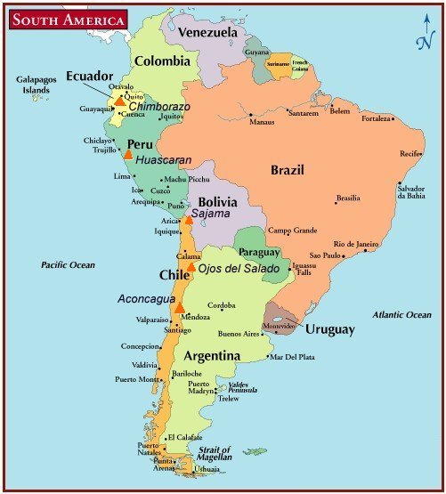 Map of South America