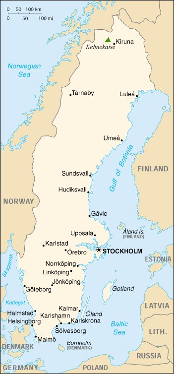 Map of Sweden