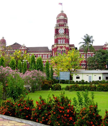 High Court from Mahabandoola Park in Yangon ( Rangoon ) in Myanmar ( Burma )