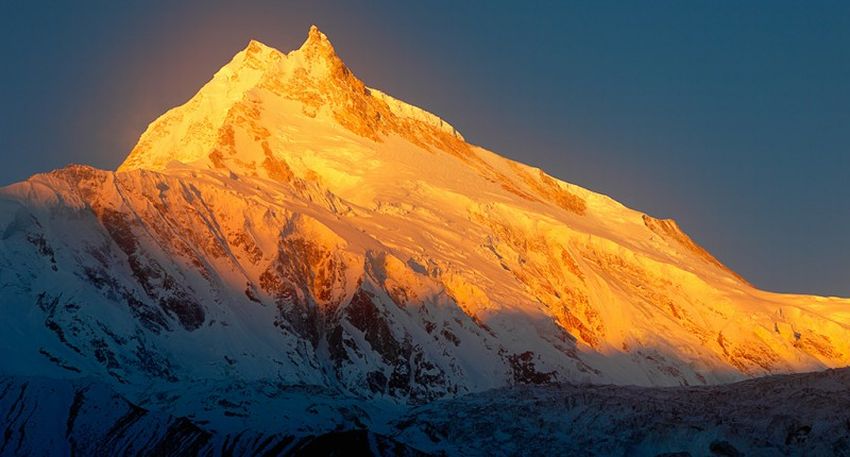 Mount Manaslu above the Buri Gandaki Valley