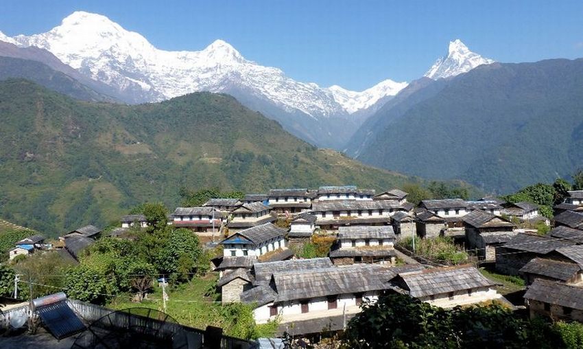 Annapurna South Peak, Hiunchuli and Macchapucchre ( Fishtail Mountain )