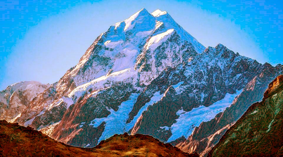 Mount Cook in the Southern Alps of New Zealand