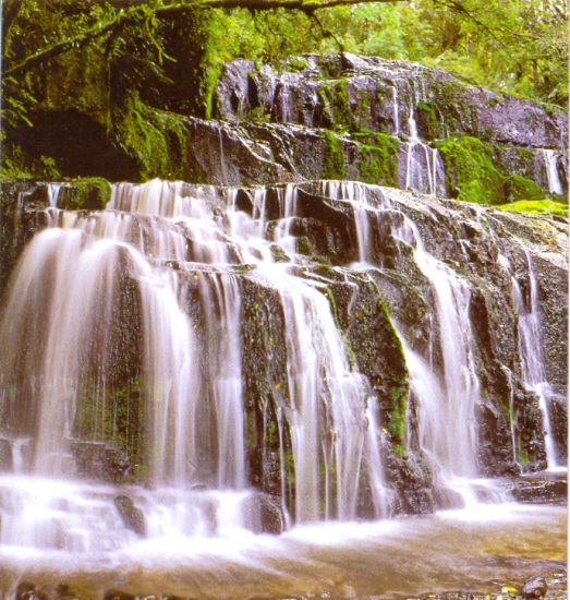 Purakaunui Falls in SE of the South Island of New Zealand