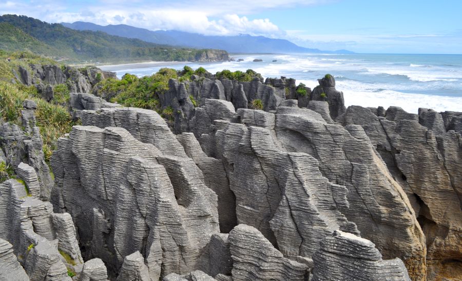 Pancake Rocks on the Tasman Sea coastline of the South Island