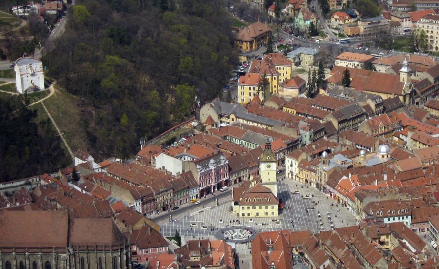 Aerial view of Brasov in central Romania