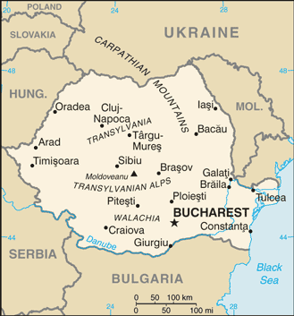 Map of Romania