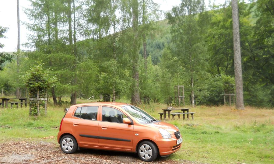 Car park at Innerwick in Glen Lyon