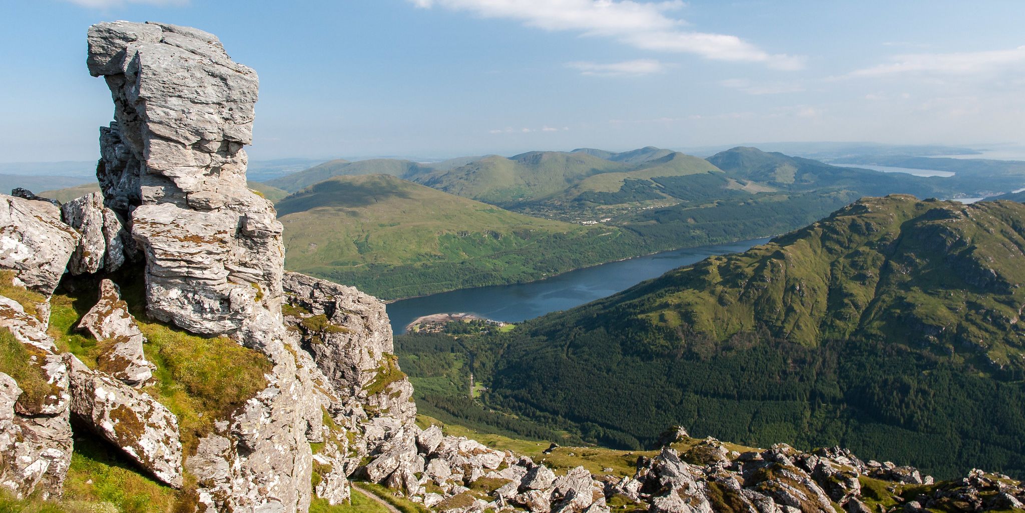 Summit of Ben Arthur - the Cobbler - in the Southern Highlands of Scotland