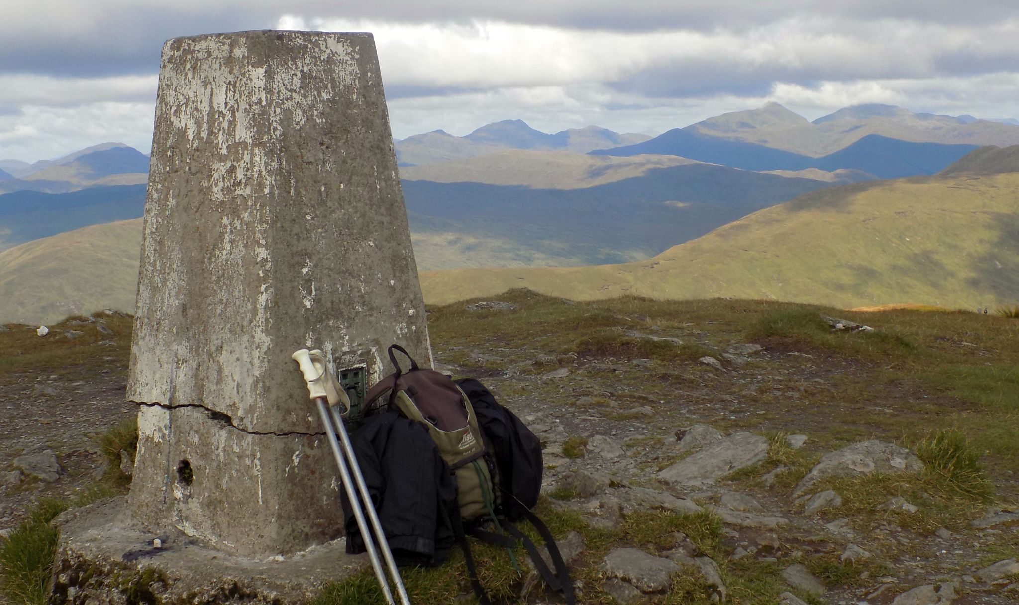 Stob Binnein and Ben More from Trig Point on Ben Ledi