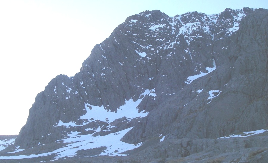 Douglas Boulder at foot of Tower Ridge on Ben Nevis