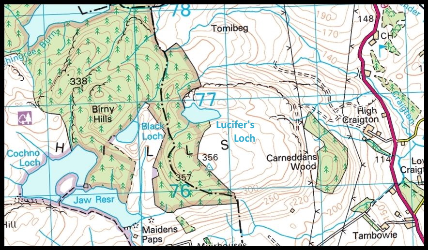 Map of Black Loch and Dunellan