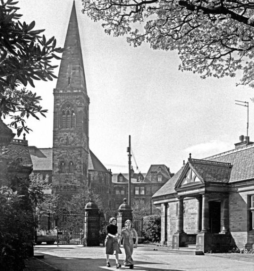 Former Kelvinside Free Church in Great Western Road at Byres Road in Glasgow