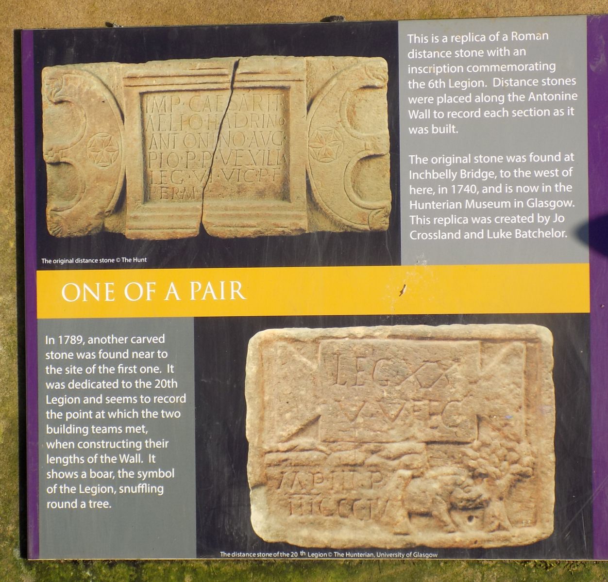 Antonine Wall information board in Twechar