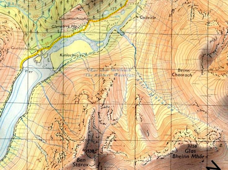 Map for Ben Starav and Glas Bheinn Mhor in Glen Etive