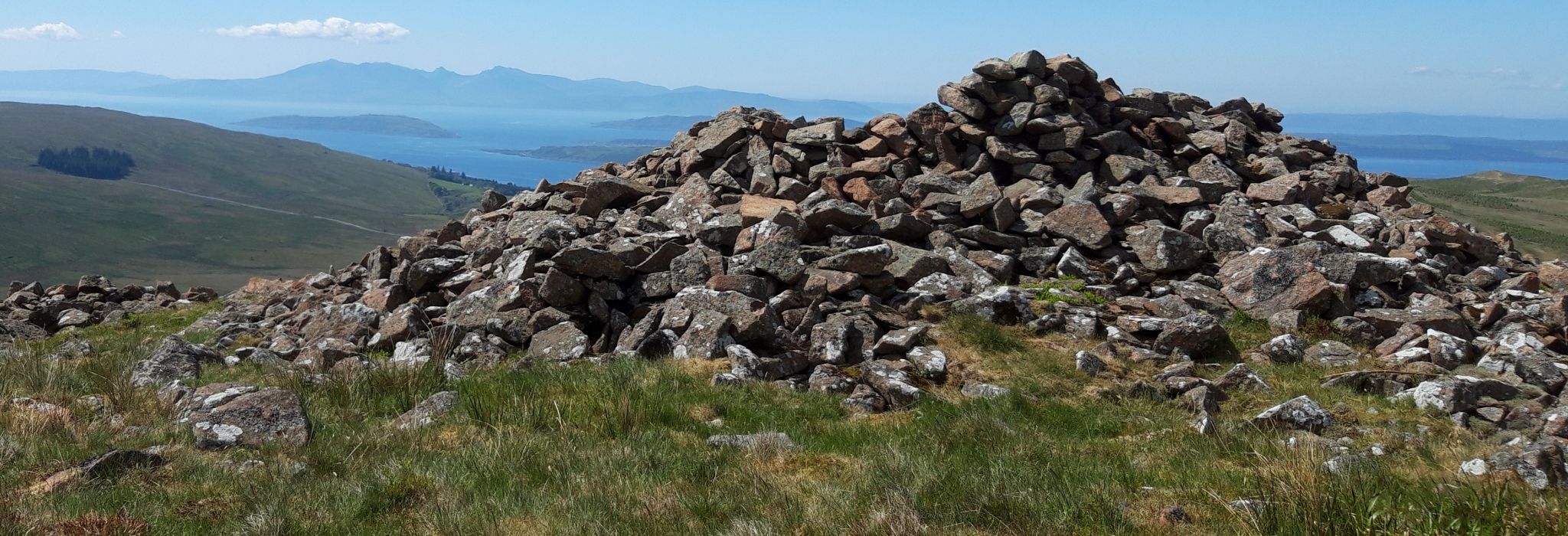 Hills of Arran from cairn on Knockside Hills