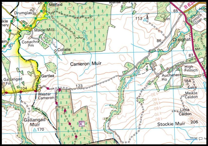 Map of Gallangad Muir