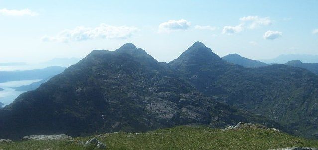 Garbh Coch Mhr and Sgurr na Cche seen from Sgurr nan Coireachan in Knoydart