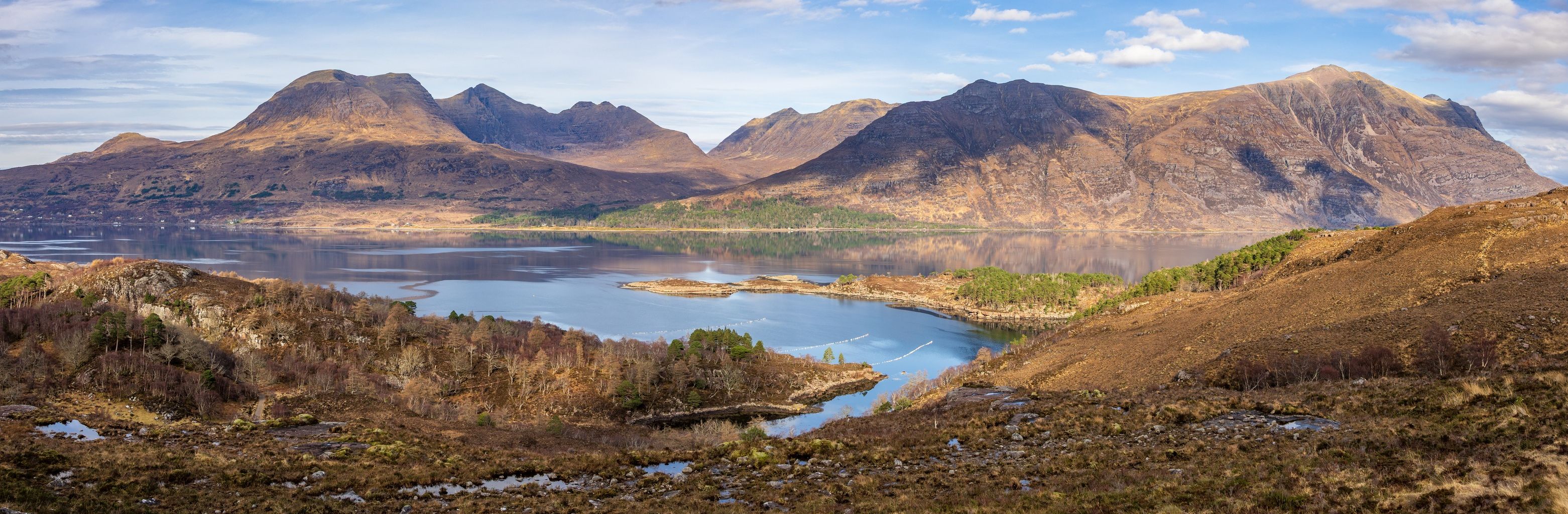 Beinn Alligin and Liathach across Loch Torridon in NW Highlands of Scotland