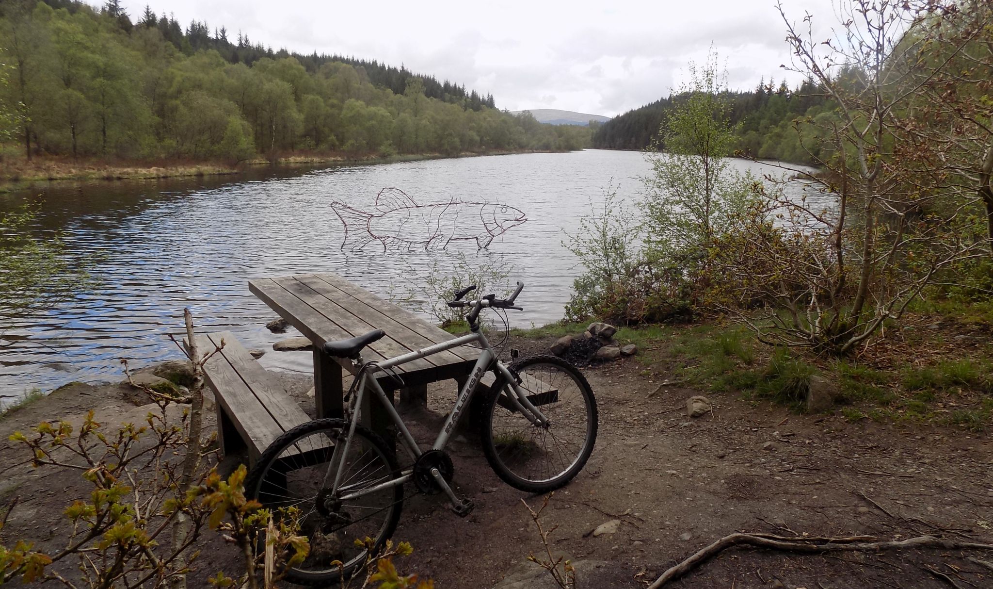 Pike sculpture at Loch Spling